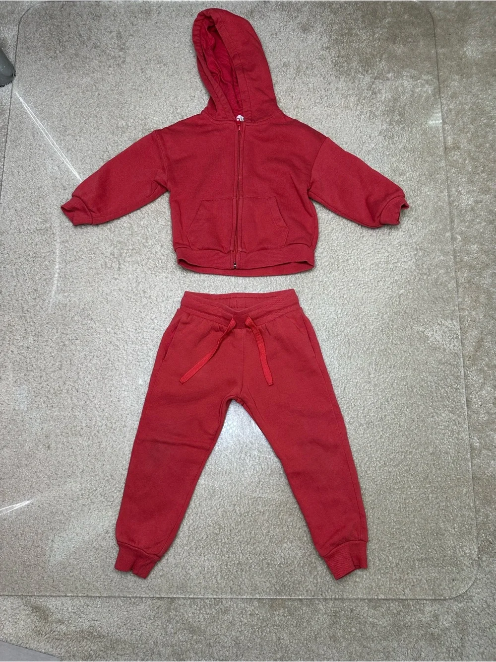 H & M TOMATO RED TODDLER JOGGER SET 2T/3T